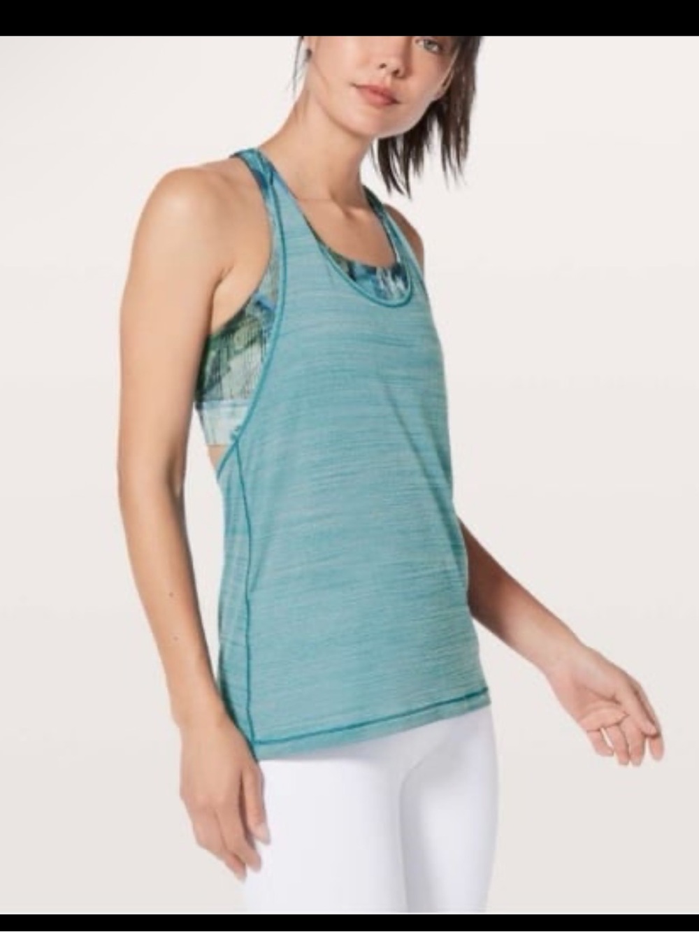 Lululemon‎ Twist and Toil Tank Blue Multicolor 2 In One Tank Size 2